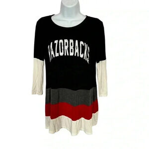 ARKANSAS RAZORBACKS Women's Gameday Top Size XS Black Gray Red White